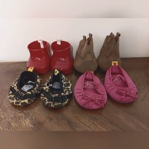 BAB Build-A-Bear Cowboy Cowgirl Boots, Red Rainboots, Cheetah Print Pink Shoes